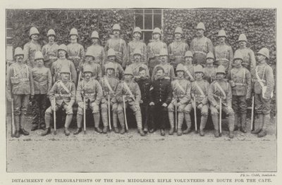 Detachment of Telegraphists of the 24th Middlesex Rifle Volunteers en route for the Cape by English Photographer