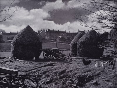 Farm stacks and village roofs at Oxton, Lauderdale by English Photographer