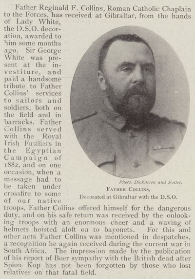 Father Collins, decorated at Gibraltar with the DSO by English Photographer