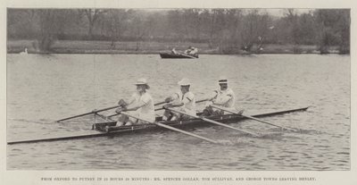 From Oxford to Putney in 13 Hours 59 Minutes, Mr Spencer Gollan, Tom Sullivan, and George Towns leaving Henley by English Photographer