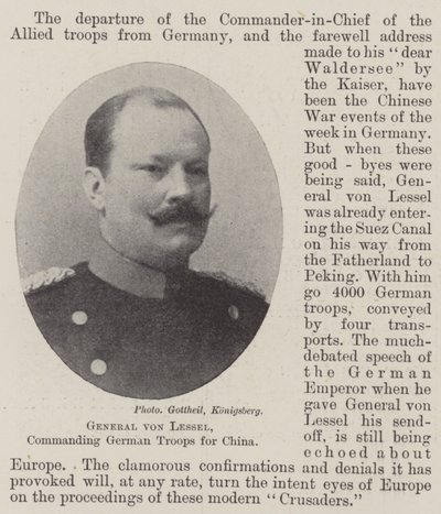 General von Lessel, Commanding German Troops for China by English Photographer