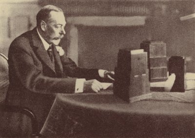George V Broadcasting His Christmas Message to the British Commonwealth and Empire by English Photographer