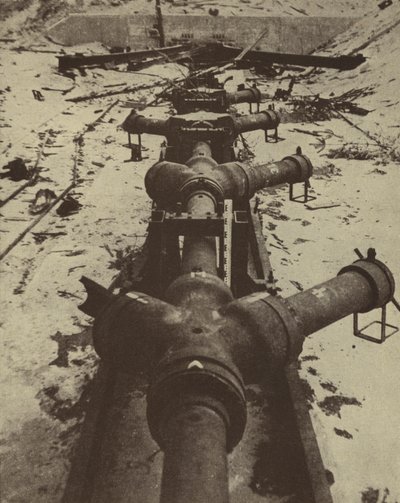 German Secret Weapon Intended to Fire Projectiles at London from Pipes Dug into Cliffs on the French Coast, Discovered by Allied Forces Advancing After the Normandy Landings, World War II by English Photographer