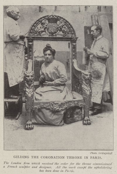 Gilding the Coronation Throne in Paris by English Photographer