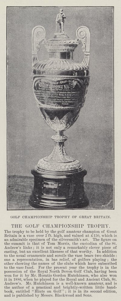 Golf Championship Trophy of Great Britain by English Photographer