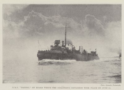 HMS Daring, on Board which the Disastrous Explosion took place on 11 June by English Photographer