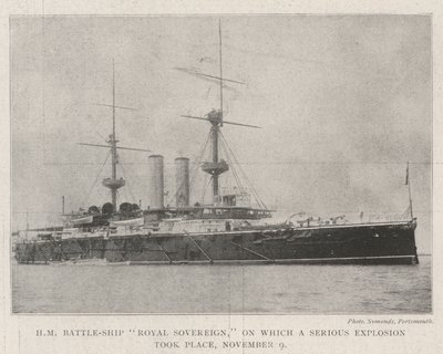 HM Battle-Ship Royal Sovereign, on which a Serious Explosion took place, 9 November by English Photographer