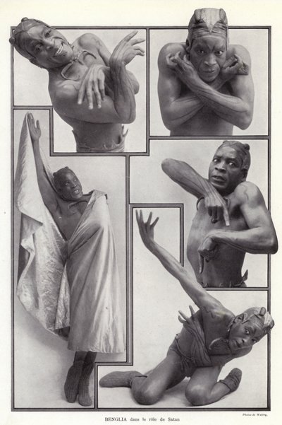 Habib Benglia, Algerian-born French dancer and actor in the role of Satan in Un Soir de Folie at the Folies Bergere, Paris by English Photographer