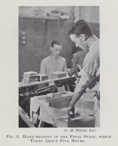 Hand-beating in the Final Stage, which takes about Five Hours by English Photographer