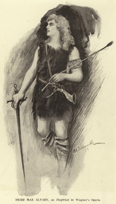 Herr Max Alvary, as Siegfried in Wagners Opera by English Photographer