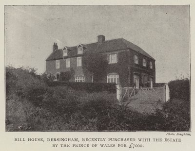 Hill House, Dersingham, recently purchased with the Estate by the Prince of Wales for £7000 by English Photographer