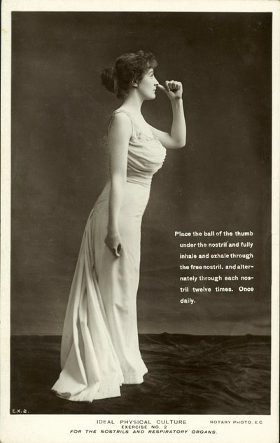 Ideal Physical Culture, Exercise No 2, For the Nostrils and Respiratory Organs by English Photographer