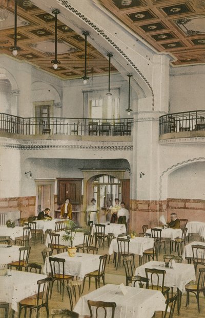 Interior of early twentieth century tearoom by English Photographer
