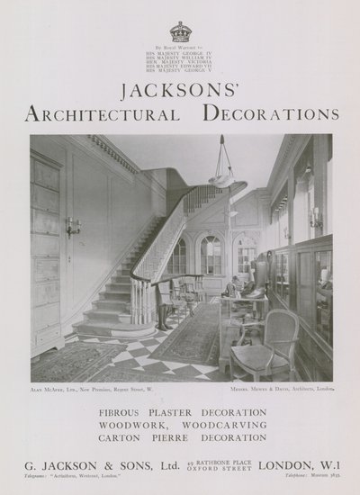 Jacksons Architectural Decorations by English Photographer