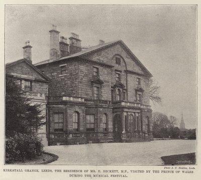 Kirkstall Grange, Leeds, the Residence of Mr E Beckett, visited by the Prince of Wales during the Musical Festival by English Photographer
