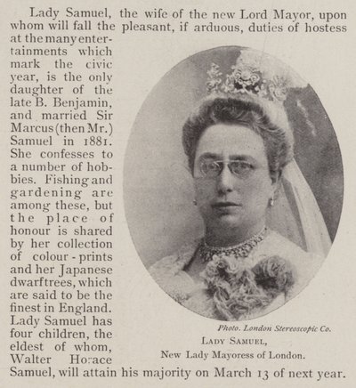 Lady Samuel, New Lady Mayoress of London by English Photographer