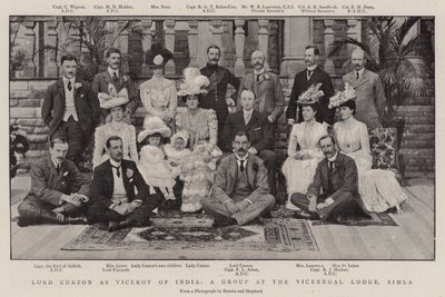 Lord Curzon as Viceroy of India, a Group at the Viceregal Lodge, Simla by English Photographer
