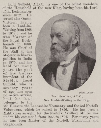 Lord Suffield, ADC, New Lord-in-Waiting to the King by English Photographer