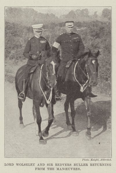Lord Wolseley and Sir Redvers Buller returning from the Manoeuvres by English Photographer