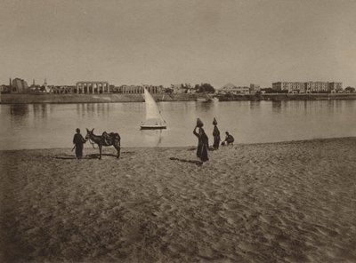 Luxor, General View of the Temple of Luxor from the Nile by English Photographer