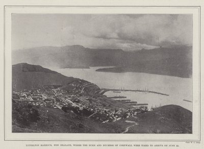 Lyttelton Harbour, New Zealand, where the Duke and Duchess of Cornwall were timed to arrive on 22 June by English Photographer