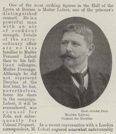 Maitre Labori, Counsel for Dreyfus by English Photographer