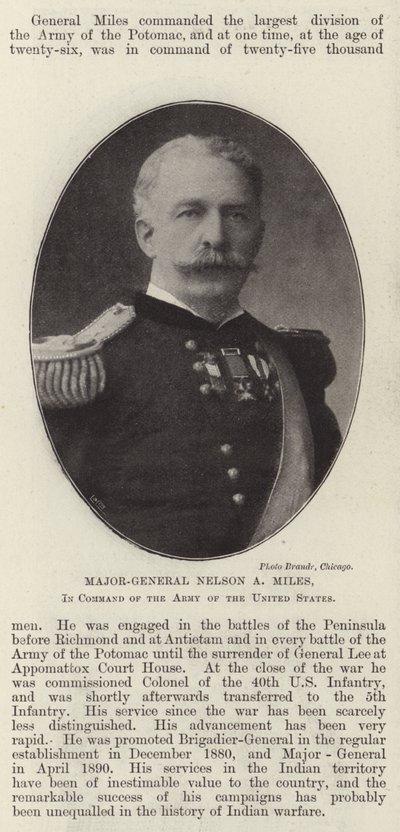 Major-General Nelson A Miles, in Command of the Army of the United States by English Photographer