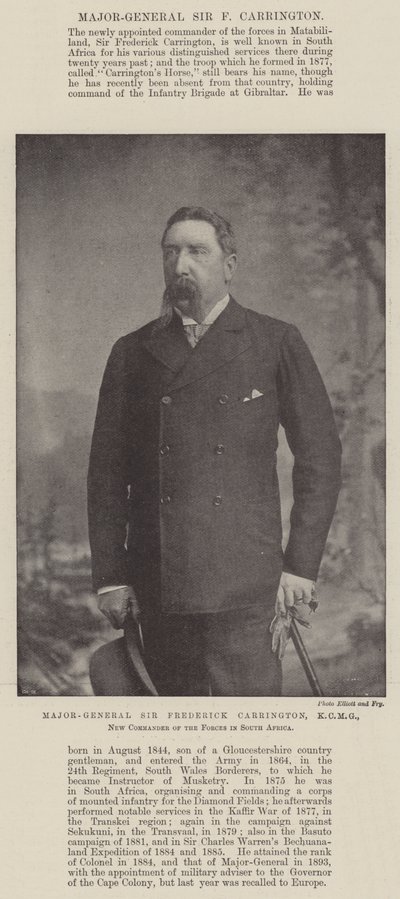 Major-General Sir Frederick Carrington, KCMG, New Commander of the Forces in South Africa by English Photographer