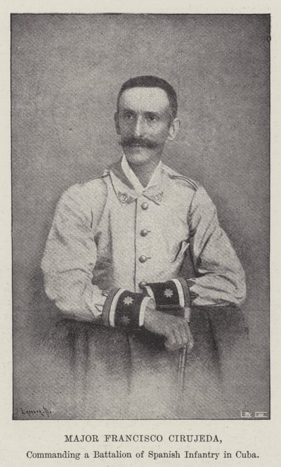 Major Francisco Cirujeda, commanding a Battalion of Spanish Infantry in Cuba by English Photographer