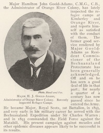 Major H J Goold-Adams, Administrator of Orange River Colony, Recently Inspected Refugee Camps by English Photographer