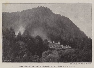 Mar Lodge, Braemar, destroyed by Fire on 14 June by English Photographer