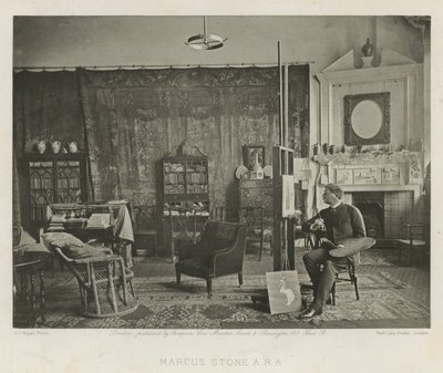 Marcus Stone in his Melbury Road Studio by English Photographer