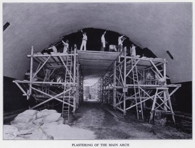 Mersey Tunnel: Plastering of the Main Arch by English Photographer