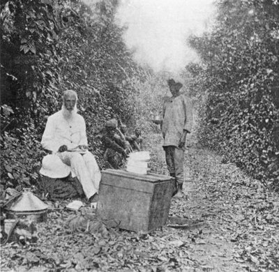 Mid-day Halt on the March, from Under the African Sun; Under the African Sun; A Description of Native Races in Uganda, Sporting Adventures and Other Experiences, by William John Ansorge, 1899 by English Photographer