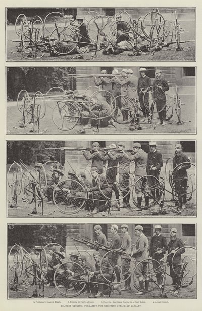 Military Cycling, Formation for Resisting Attack of Cavalry by English Photographer