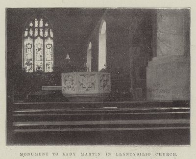 Monument to Lady Martin in Llantysilio Church by English Photographer