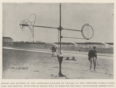 Motor and Rudder of the Steerable Balloon by Villars at the Concours d