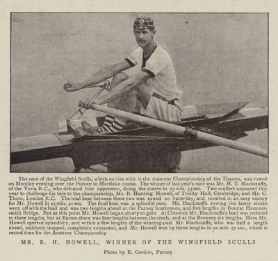 Mr B H Howell, Winner of the Wingfield Sculls by English Photographer