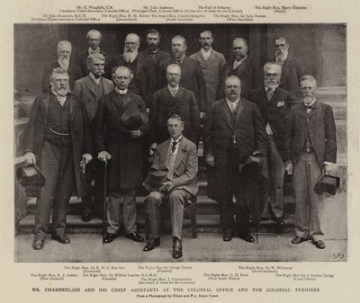 Mr Chamberlain and His Chief Assistants at the Colonial Office and the Colonial Premiers by English Photographer