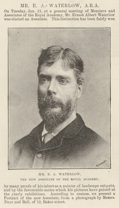 Mr E A Waterlow, the New Associate of the Royal Academy by English Photographer