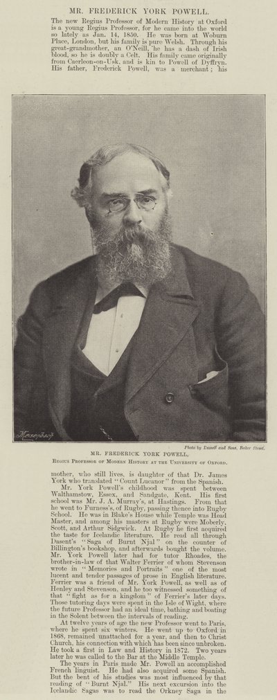 Mr Frederick York Powell, Regius Professor of Modern History at the University of Oxford by English Photographer