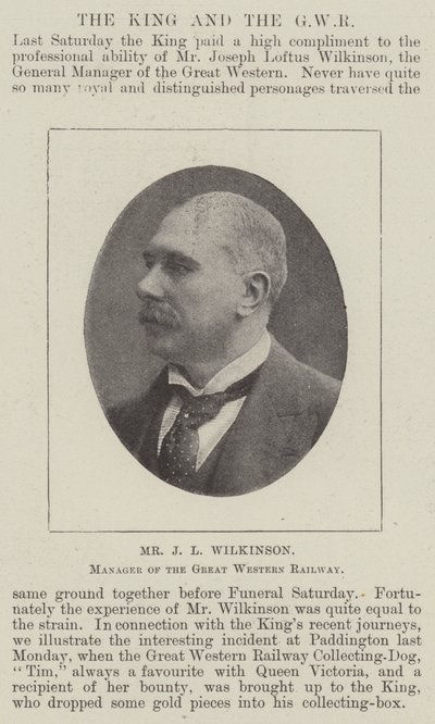 Mr J L Wilkinson, Manager of the Great Western Railway by English Photographer