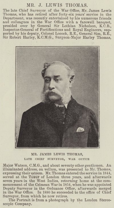 Mr James Lewis Thomas, Late Chief Surveyor, War Office by English Photographer
