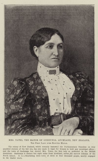 Mrs Yates, the Mayor of Onehunga, Auckland, New Zealand, the First Lady ever elected Mayor by English Photographer