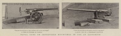 Naval Guns on Improvised Mountings in use at Ladysmith by English Photographer