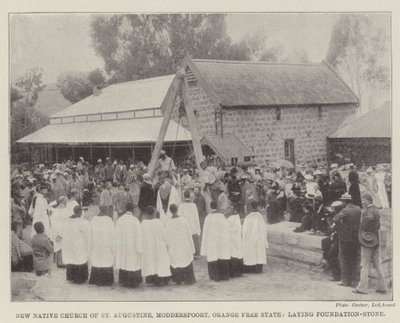New Native Church of St. Augustine, Modderspoort, Orange Free State, Laying Foundation-Stone by English Photographer