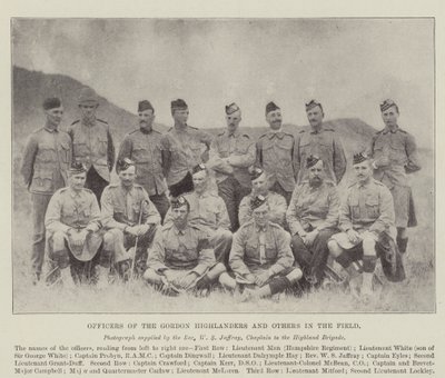 Officers of the Gordon Highlanders and Others in the Field by English Photographer