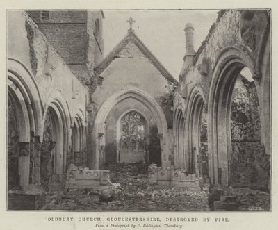 Oldbury Church, Gloucestershire, Destroyed by Fire by English Photographer