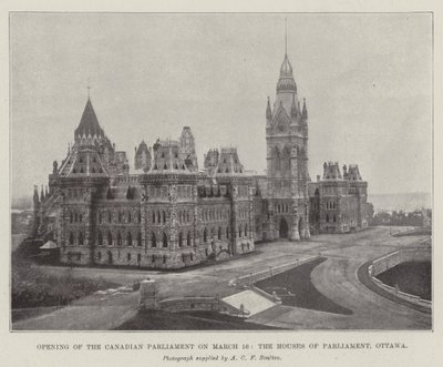 Opening of the Canadian Parliament on 16 March, the Houses of Parliament, Ottawa by English Photographer