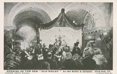 Opening of the Old Bailey by the King and Queen, 27 February 1907 by English Photographer